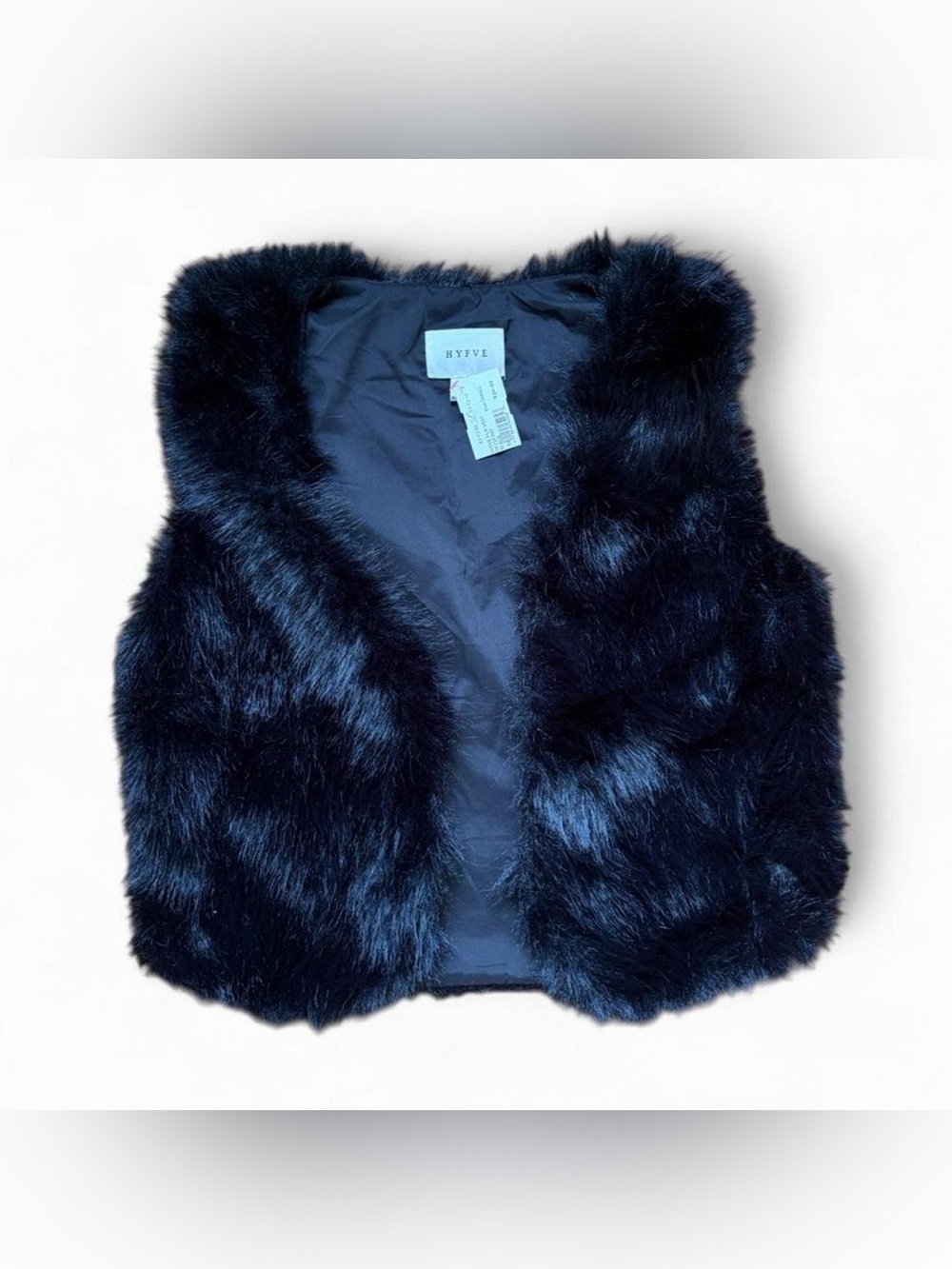 HYFVE Plush Faux Fur Vest in black